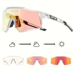 KAPVOE photochromic red and blue Cycling glasses Men MTB Mountain Bike Cycling glasses women Outdoor Bicycle riding Eyewear bike Driving Fishing Golf Hiking bike