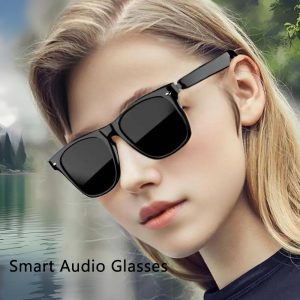 New 1 set Smart Glasses Wireless Sunglasses Open Ear Music & Hands-Free Calling, for Men&Women, UV Protection, Polarized Sunglass Lenses-SHV