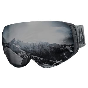 Anti Fog Skiing Goggles - Double-layer, Large Frame, Used For Snowboarding And Skating, Durable PC Material (Stealth/ Jet Black)