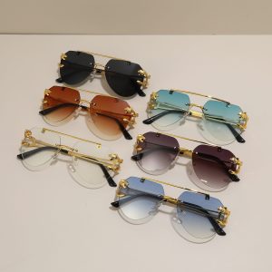 6pcs Clear Lens Glasses Retro Fashion Decorative Glasses, Double Beam Sunglasses For Men And Women